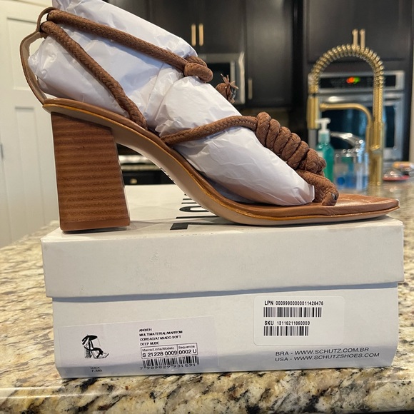 Schutz Multi-material sandals brown 7.5 - Picture 5 of 7